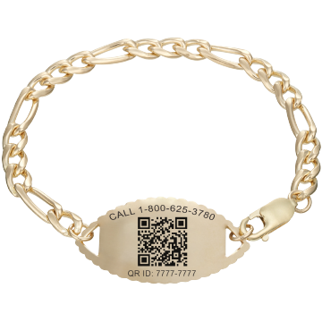 QR Code Figaro Elite Medical ID Bracelet 14k Gold, Red, large image number 2